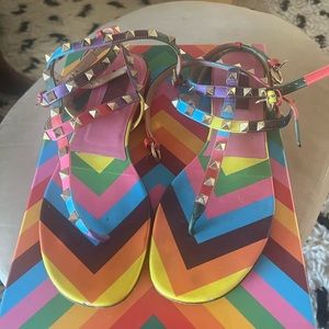 Rainbow Valentino Flats